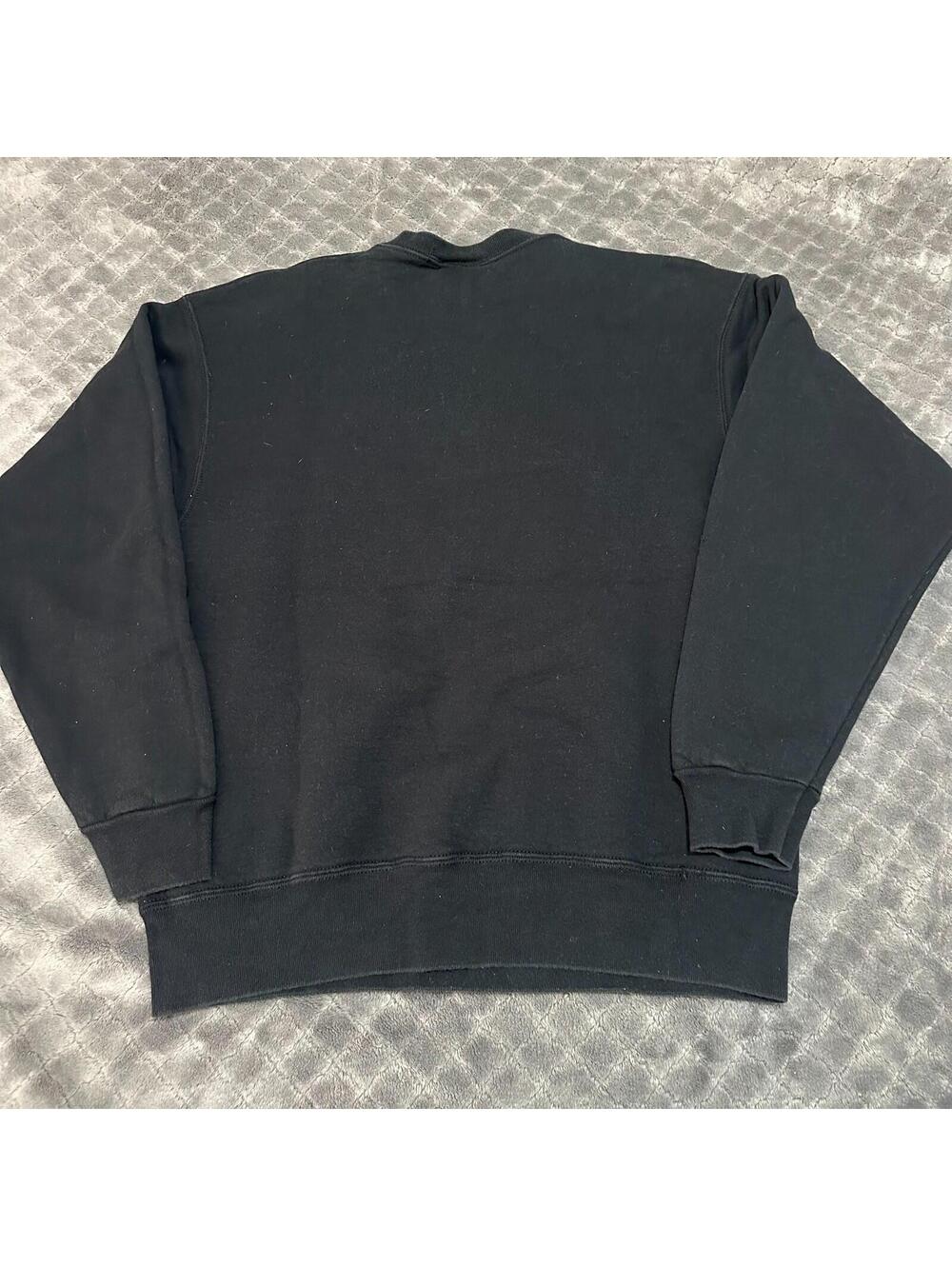 Vintage Crewneck Sweatshirt Large L Black USA Pheasant Fox Embroidered 90s VTG - Picture 4 of 5